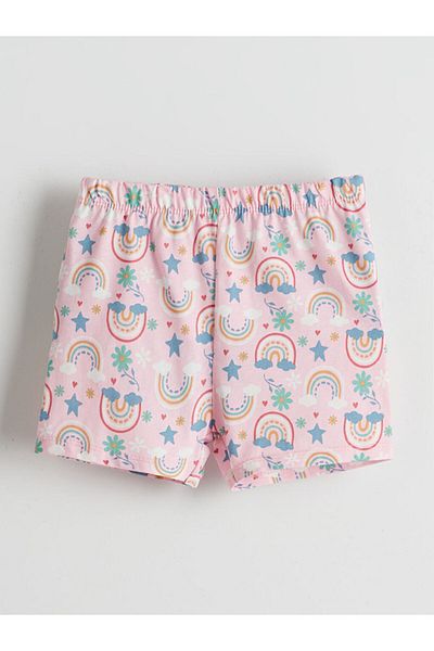 LC Waikiki New Season Printed Girls' Shorts with Elastic Waist - S5Li61Z1