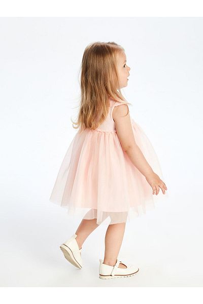 LC Waikiki Pink Baby Collar Tulle Baby Girl Dress