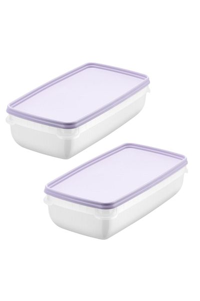 Orthex Set of 2 casseroles with lids, food storage, Freez SmartStore, 1.2L, microwave and freezer safe