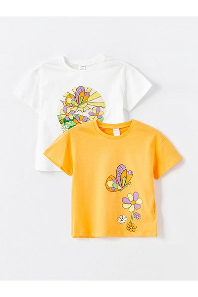 LC Waikiki New Season Crew Neck Short Sleeve Printed Baby Girl T-Shirt - S4Oo28Z1