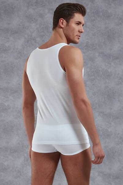 NazikEndam Ανδρικό εσώρουχο με φαρδύ λαιμό Micro Modal Dore anse 2000