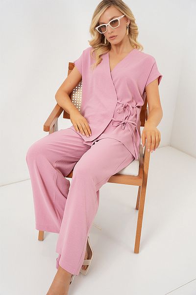 Bigdart Women's Short Sleeve Lace-Up Ayrobin Double Suit 6741 - Powder