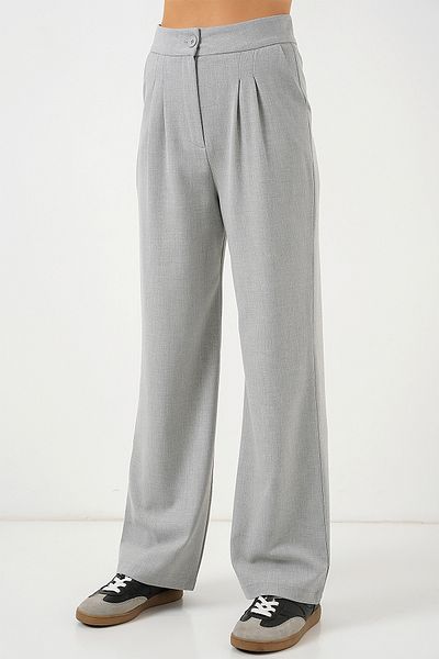 Bigdart 6638 High Waist Palazzo Trousers - A.Grey