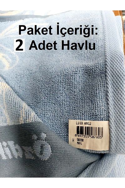 Özdilek Özdilek Σετ 2 βαμβακερές πετσέτες χεριών-προσώπου (50x90)-Linka Blue