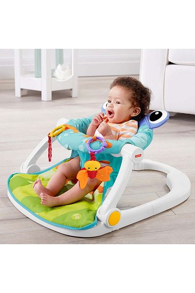 Yelajoy Baby Rocking Chair,with Linkable Toys Bundle Frog Themed,BPA-free,Design for Babies,Green
