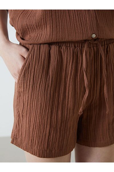 LC Waikiki New Season Women's Textured Shorts with Elastic Waist - S5Ik63Z8
