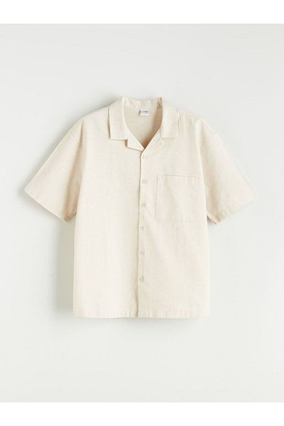 LC Waikiki Ecru Linen Blended Boy's Shirt