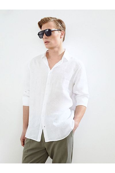 LC Waikiki Regular Fit Long Sleeve Linen Men's Shirt