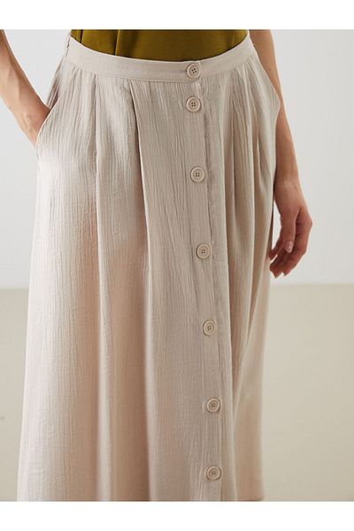 LC Waikiki New Season Elastic Waist Textured Pleated Skirt - S5Kv75Z8