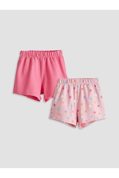 LC Waikiki New Season Elastic Waist Printed Girls' Shorts 2-Piece - S5J886Z1