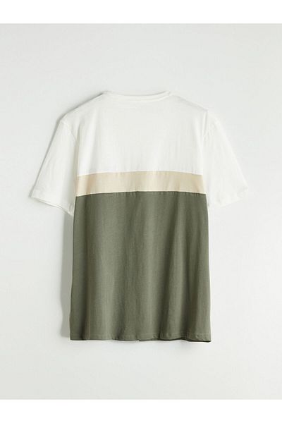 LC Waikiki New Season Crew Neck Color Block Combed Cotton Ανδρικό Tisort - S5NP84Z8