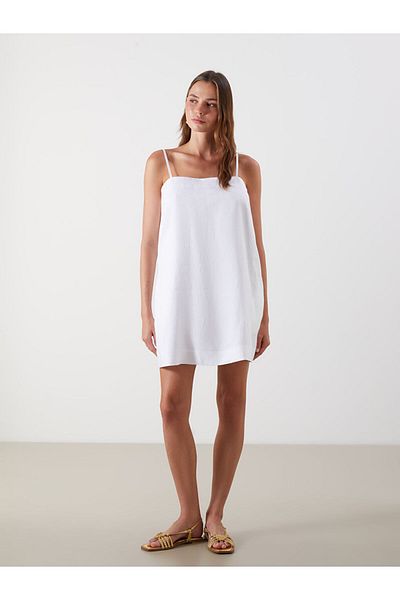 LC Waikiki Mini rochie de in cu guler pătrat de sezon nou - S5M701Z8