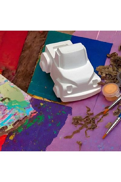 Oyunla Sanat Children's Educational Activity Giant Stone Painting Set 3-Piece Car Paint and Brush Set