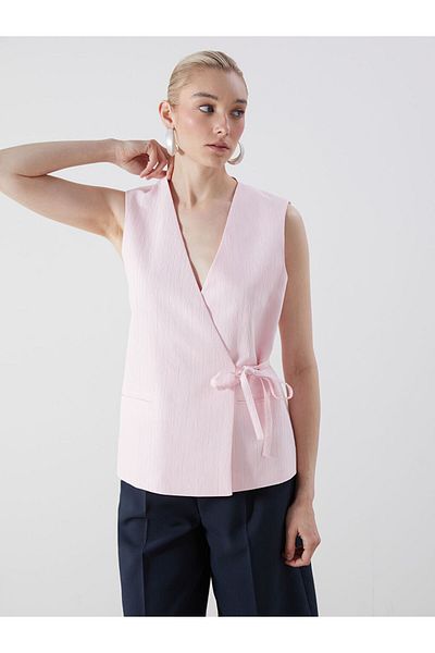 LC Waikiki New Season V-Neck Textured Women's Classic Vest - S5Qy59Z8