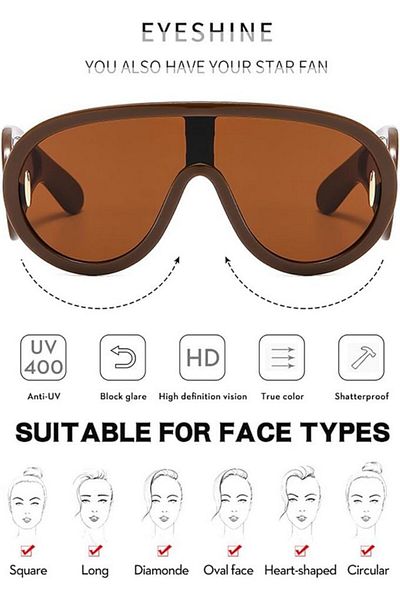TOEECY UV 400 retro polarized classic sunglasses with shiny frame unisex, brown, TOEECY