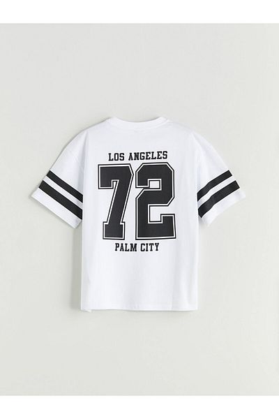 LC Waikiki Tricou pentru băiat cu imprimeu Los Angeles, sezon nou, cu gâtul rotund - S5QD64Z4