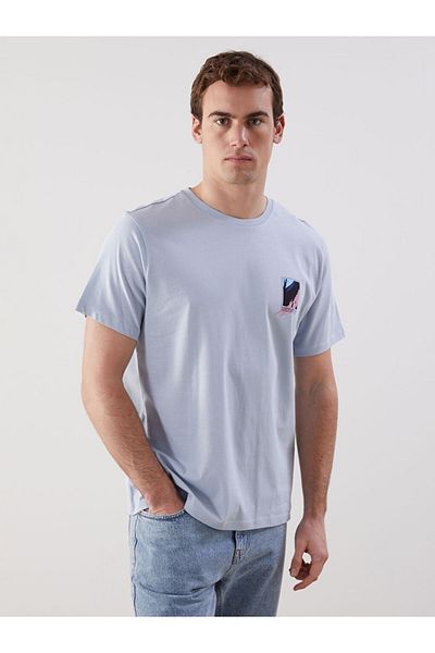 LC Waikiki Tricou pentru bărbați din bumbac pieptănat imprimat cu gât crew de sezon nou - S5KU02Z8