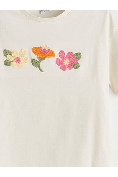 LC Waikiki New Season Crew Neck Floral Girl's T-Shirt - S5Ev66Z4