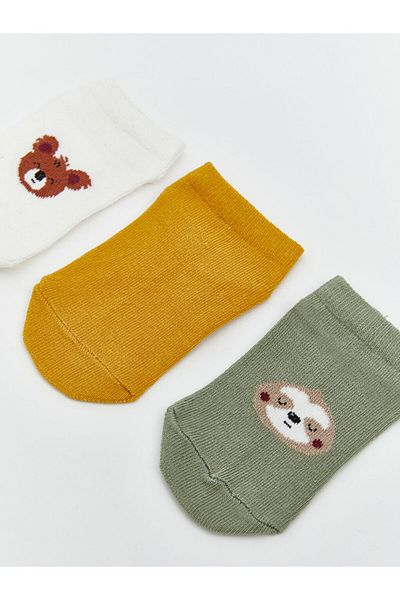 LC Waikiki New Season Printed Boys' Booties Socks 3-Piece - S5L896Z1