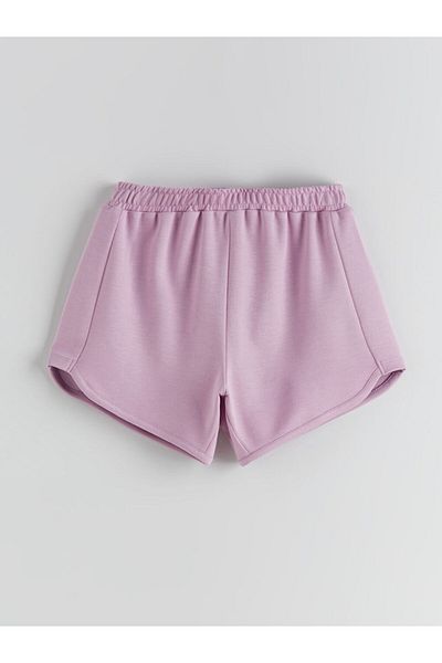 LC Waikiki Lilac Basic Girl's Shorts with Elastic Waist