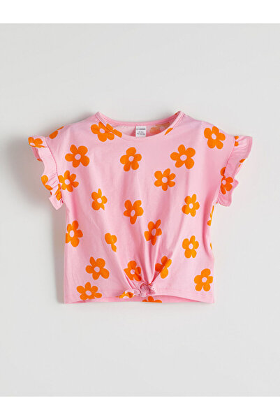 LC Waikiki Tricou de fete cu guler rotund și imprimeu floral