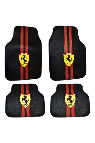 Generic Decomat Car Mats – Set of 4 Pieces, Anti-Slip, Sport Print “Scuderia Style”