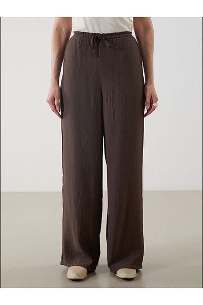 LC Waikiki New Season Women's Textured Trousers with Elastic Waist - S5Mr53Z8