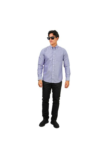 Giordano Men's Wrinkle-Free Cotton Oxford Long Sleeve Shirt