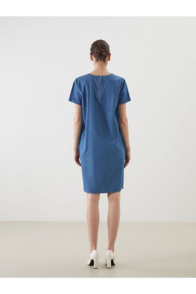 LC Waikiki Rochie de damă din blugi cu decolteu crew de sezon nou - S5J656Z8