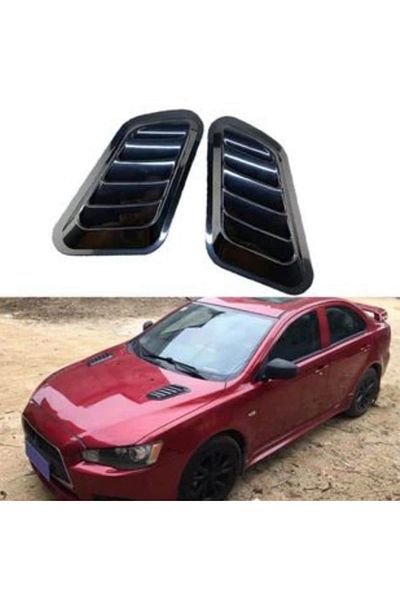 AUTOREY Car Tuning Ornament Set, universal for Hood, Ventilation, sports design, Glossy Black AutoREY®