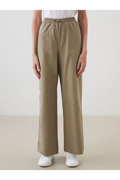 LC Waikiki New Season Elastic Waist Poplin Women's Trousers - S5Lu91Z8