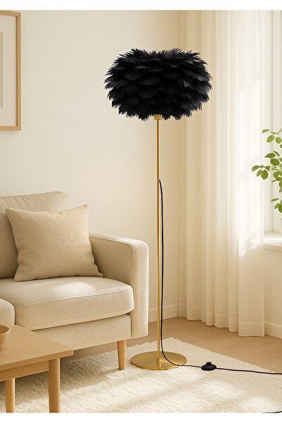 HOMİNG Homing Siyah Tüylü Başlık Gold Lambader 242037