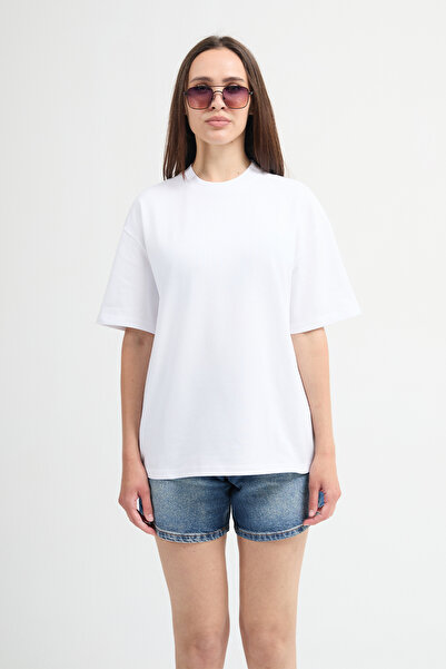 JUD Emilia 80002 Oversize kroj Beli Žene Osnovni T-shirt