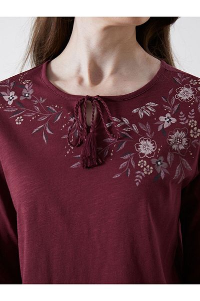 LC Waikiki New Season Baglamali Collar Print Women's Blouse - S5Ge91Z8