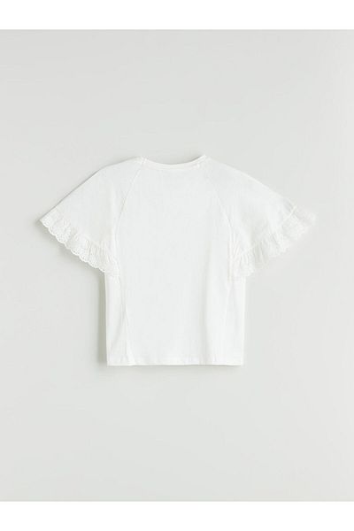 LC Waikiki New Season Crew Neck Fisto Detailed Girls' T-Shirt - S5Fd55Z4