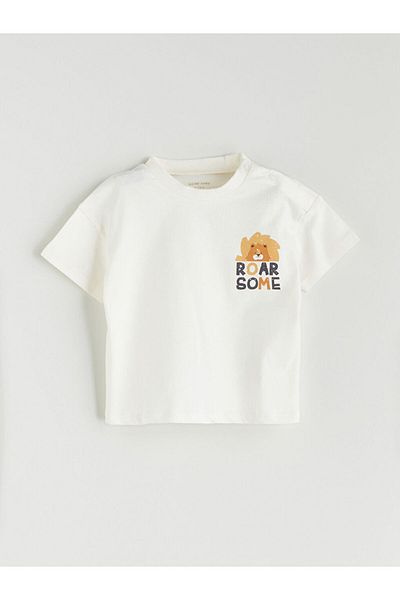 LC Waikiki Lcw Cute Printed Baby Boy T-Shirt and Shorts 2-Piece Set