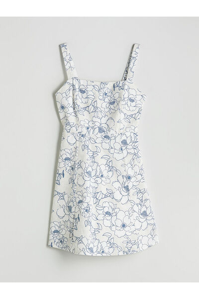 LC Waikiki Quality Parts from Celebi Store |   Square Neck Floral Strap Mini Dress