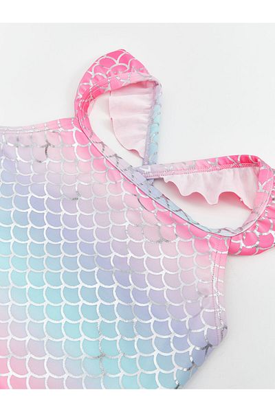 LC Waikiki New Season Patterned Tulle Girls' Swimsuit - S5Eh64Z1