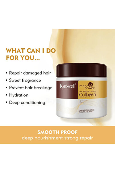 KARSEELL İTALY قناع الشعر بالكولاجين لإصلاح الشعر الجاف والتالف من ماكا إيسينس - 100 مل الاصلي