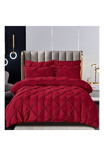 OEM Set bedding cotton finet, uni, 6 pieces, bed for 2 persons, 200x210 cm, burgundy