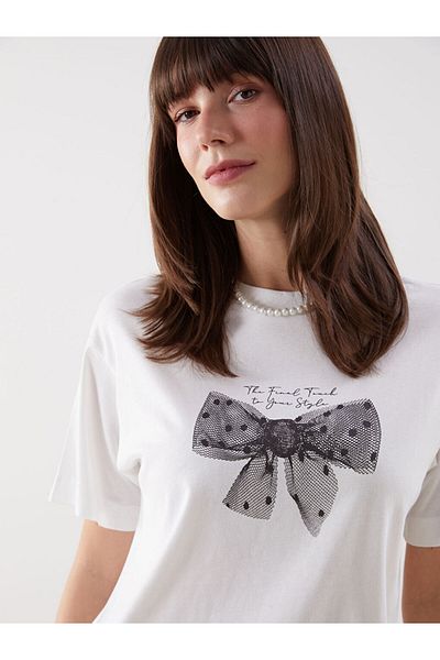 LC Waikiki New Season Crew Neck Printed Women's T-Shirt - S5Nf76Z8