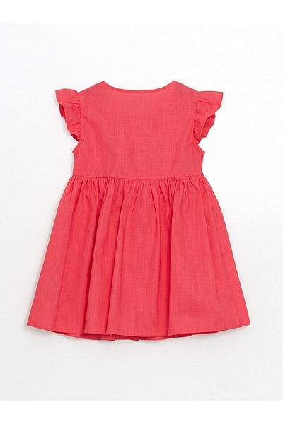 LC Waikiki New Season Pleated Girl's Linen Look Shirt Dress - S5Jc33Z1