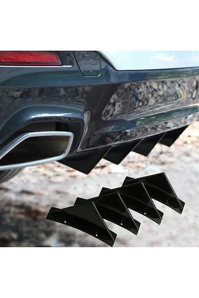 AUTOREY Set of 4 Car Rear Bumper Trims, Universal Bumper Diffuser BMW, VW, Audi, Mercedes AutoREY® Premium