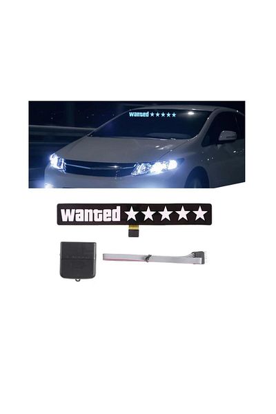 AUTOREY Electric LED Auto Sticker, Wanted, White Color for Windshield, Rear Window, Side Windows AutoREY®