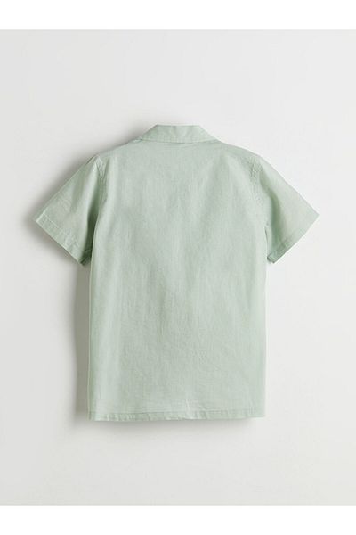 LC Waikiki Green Linen Blend Boy's Shirt