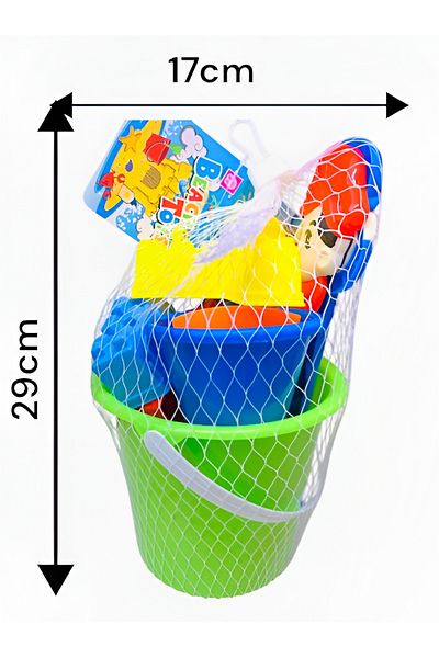 rexa 8-Piece Kids Beach Toy Set – Bucket, Shovel, Rake & Sand Molds with Mesh Carry Bag