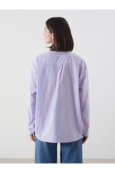 LC Waikiki New Season Striped Oversize Poplin Women's Shirt Tunic - S5Mp95Z8
