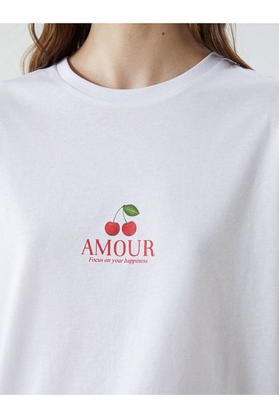 LC Waikiki New Season Crew Neck Cherry Printed Women's T-Shirt - S5Gf05Z8