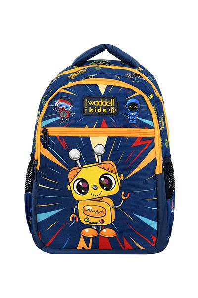 Royal Glow Combinație Robot Geantă pentru școală primară Set cutie termică pentru prânz și suport pentru stilou