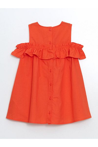 LC Waikiki New Season Crew Neck Linen Girls' Dress - S4Ot46Z1